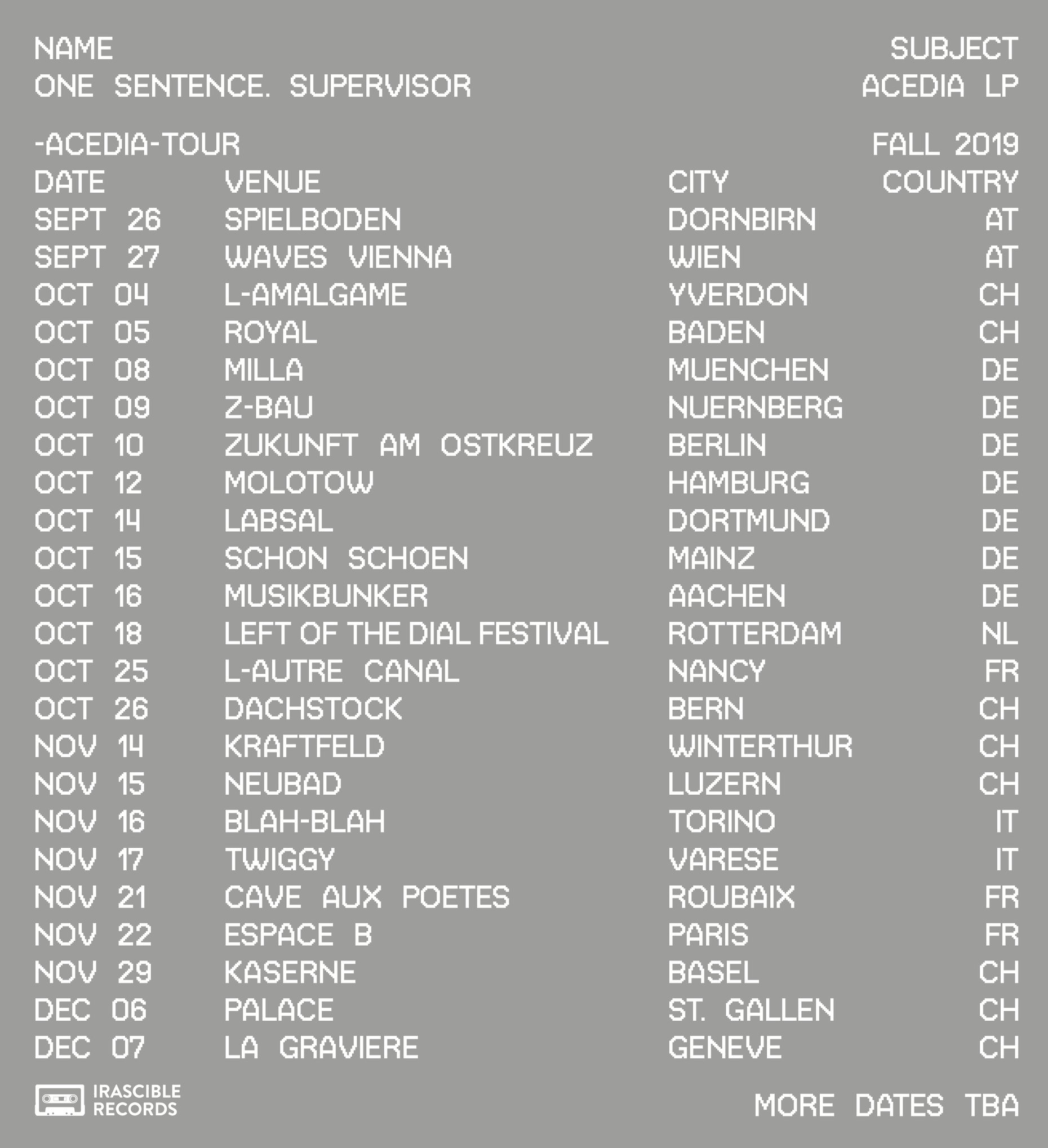 Tour Autumn